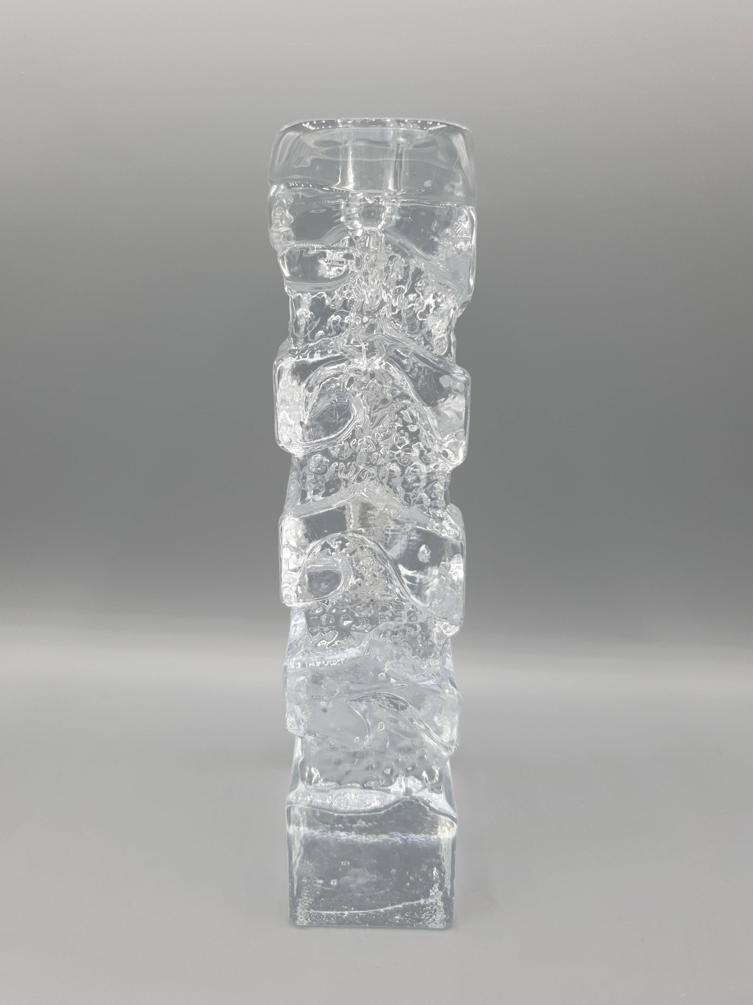 Moulded glass soliflore vase - Ingrid Glashette - 1970s