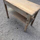 Antique console table, patinated wood
