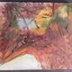 Vintage painting 70s landscape garden art brut