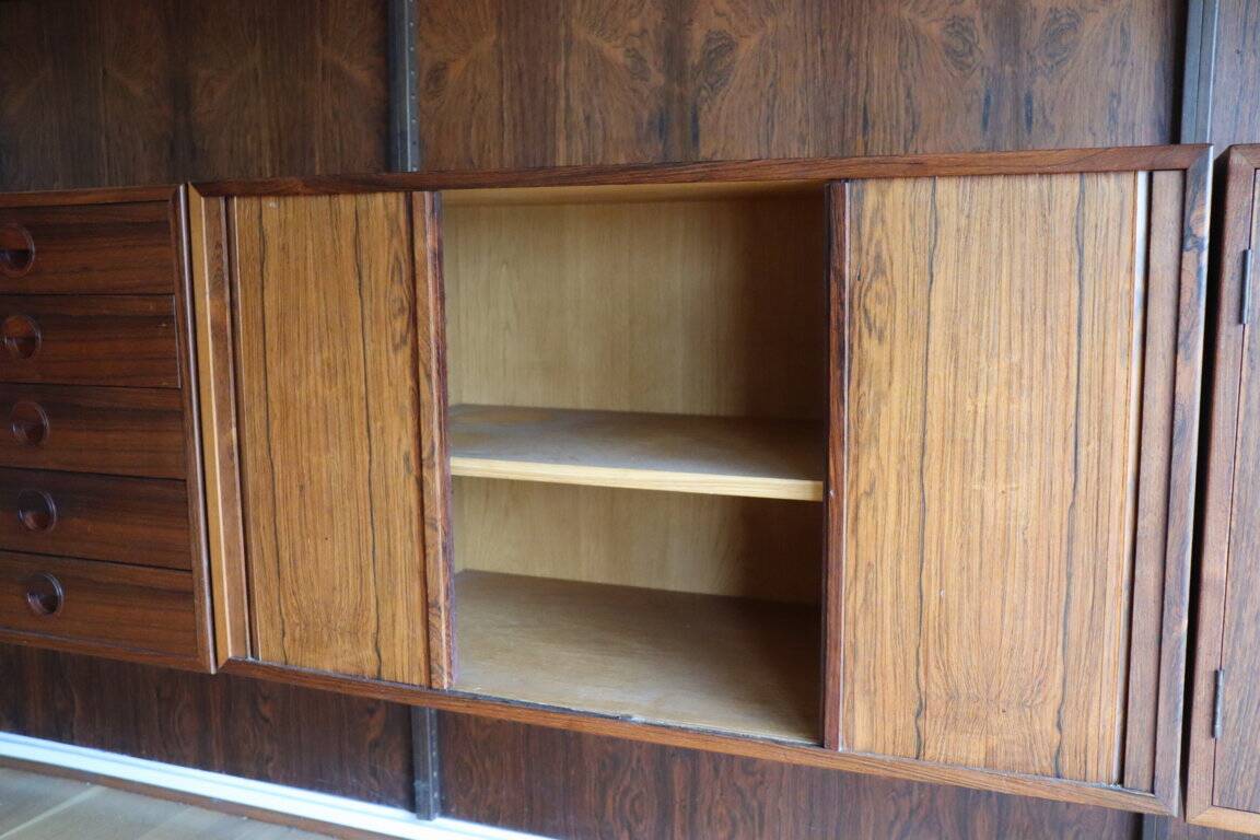 Danish wall bookcase by Thygesen and Sorensen in rosewood, 1960