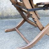 Pair of vintage TRICONFORT France deckchairs and relax chairs