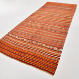 158x390Cm Peach & Red Handmade Kilim Rug
