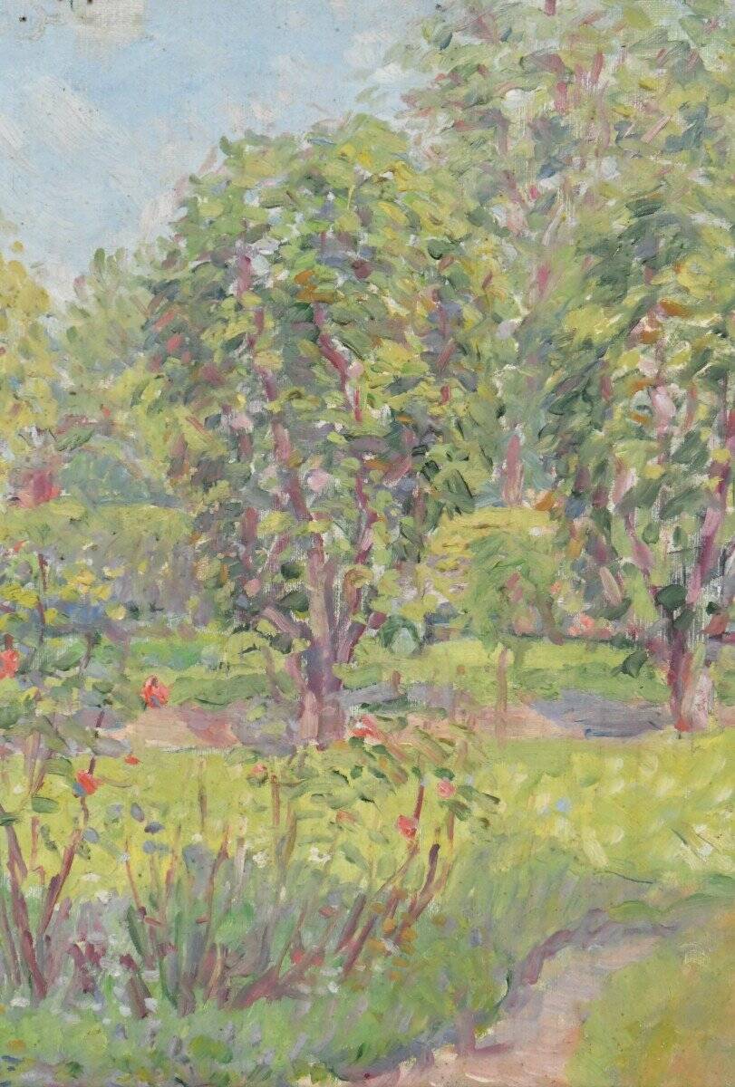 Maurice Léan (20th century) The garden in bloom Oil on canvas