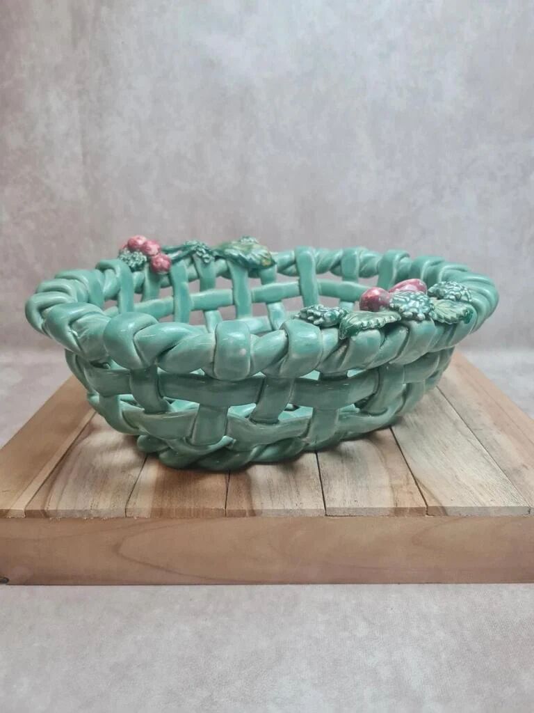 Large openwork bowl in slipware