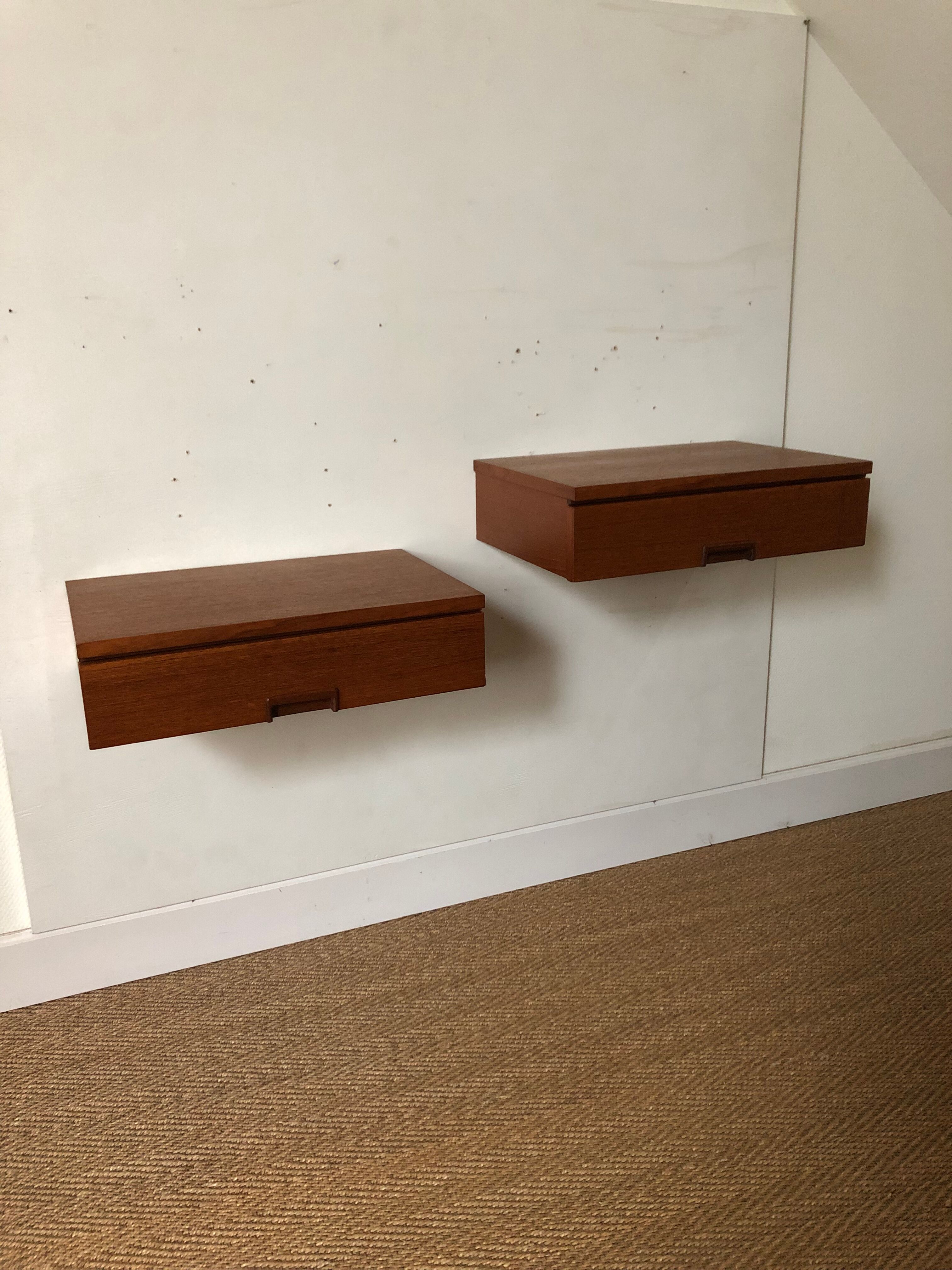 Pair of wall bedside tables