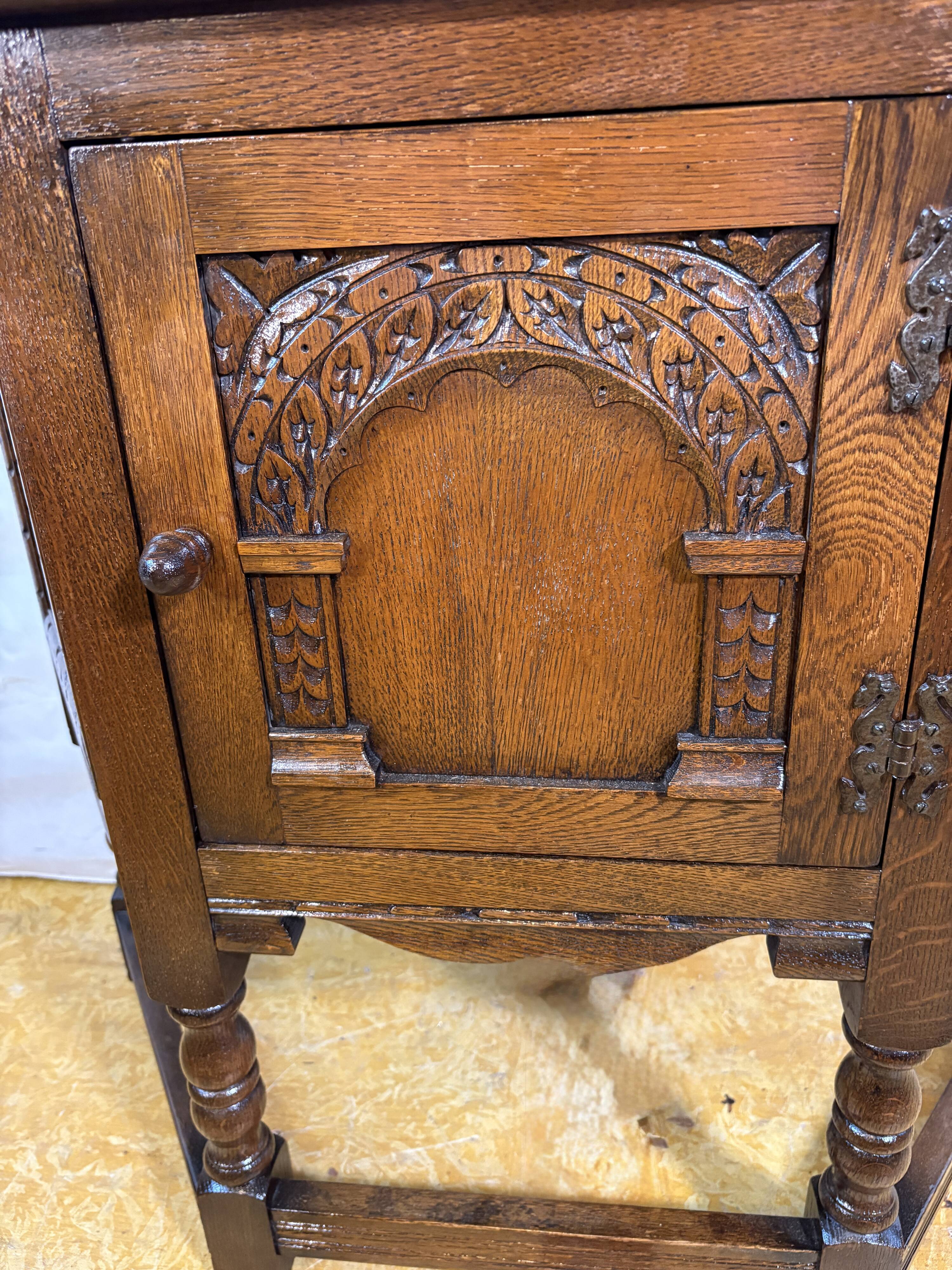 Vintage Old Charm Furniture Canted Side Cabinet English Country House  1970