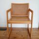 Fauteuil en hêtre et cannage 1980