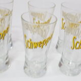 6 Schweppes advertising glasses