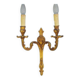 Applique murale Art nouveau en bronze : style français, 2 lumières, années 1950