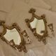 Pair of Vintage Double Arm Italian Brass Sconces with Mirror