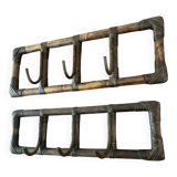 Pair of rattan coat racks from the 60s and 70s