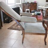 beige velvet armchair