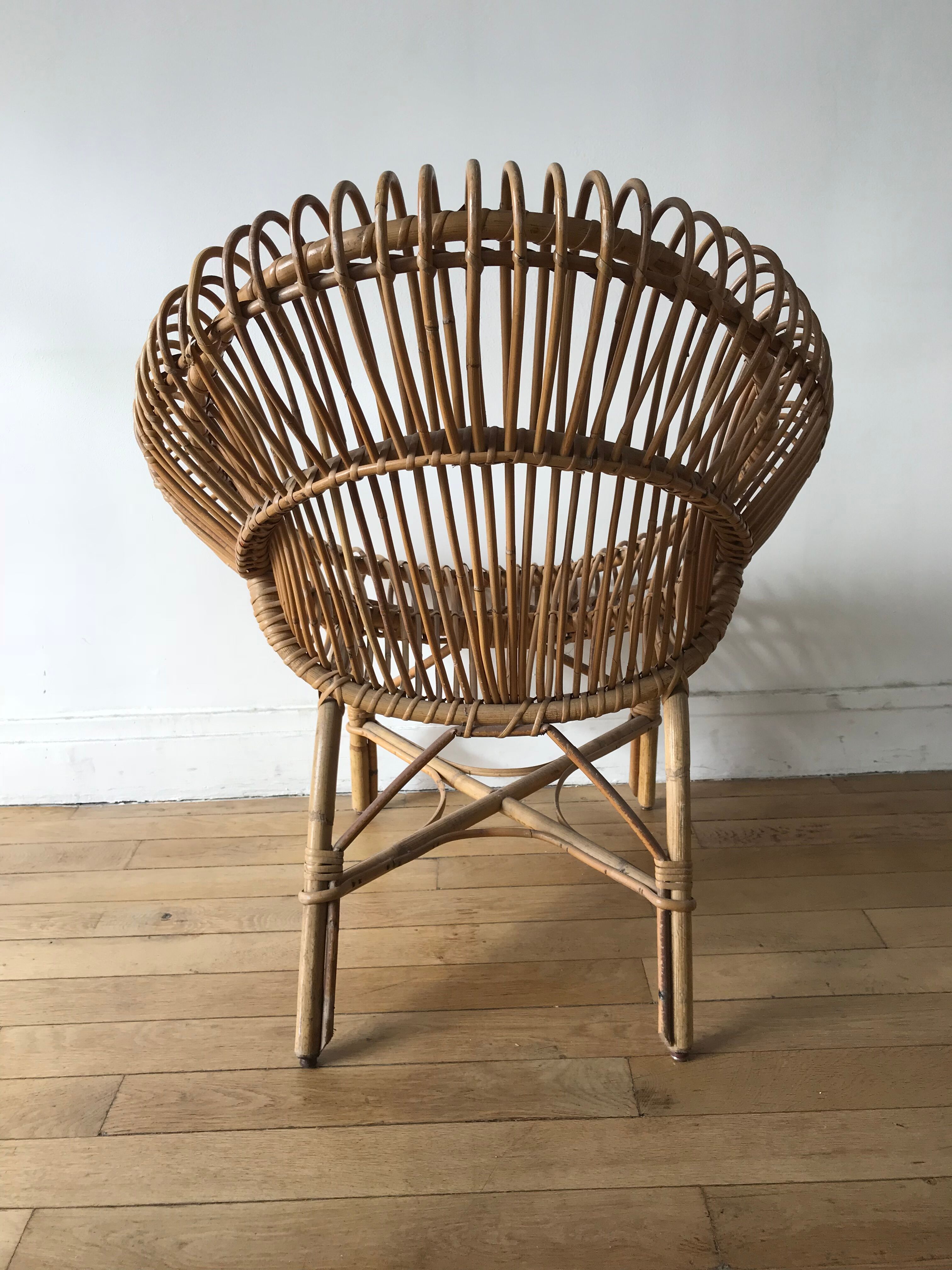Rattan armchair