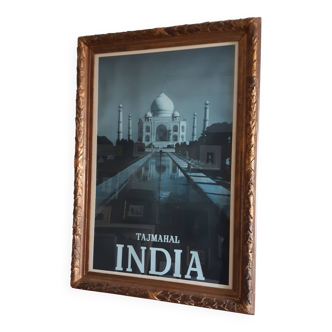 Affiche originale encadrée "INDIA Tajmahal"