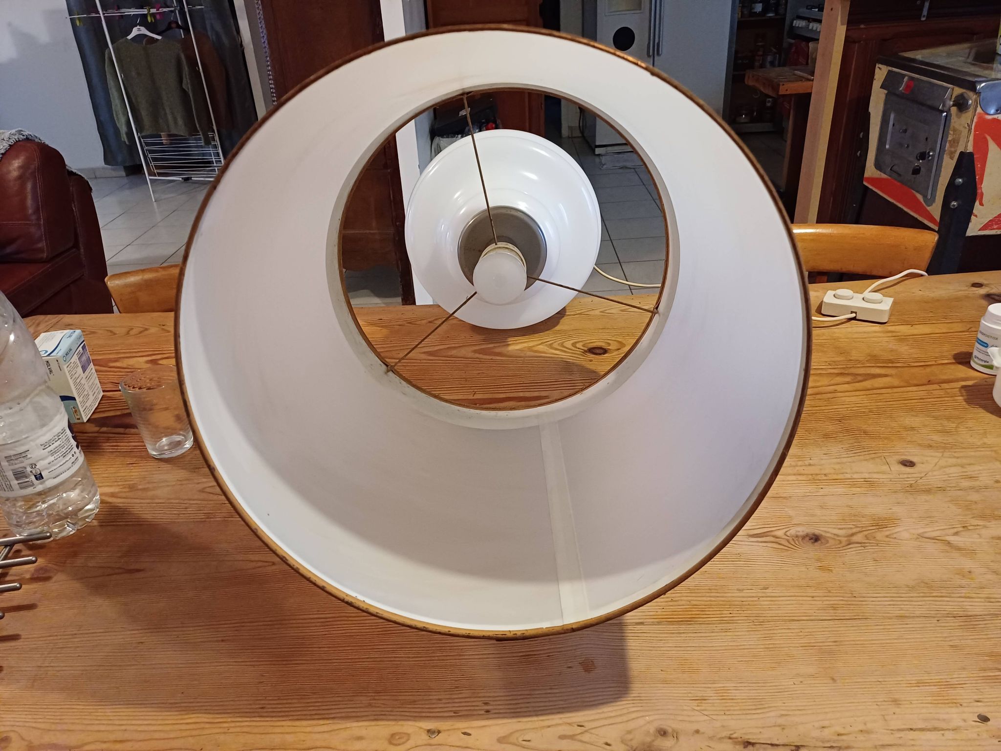 Vintage 1970s White Opaline Lamp