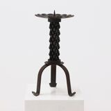 Brutalist Sculptural Wrought Iron Candle Holder 1960s