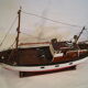 Artisanal wooden model, basin boat, motor toy, fishing trawler