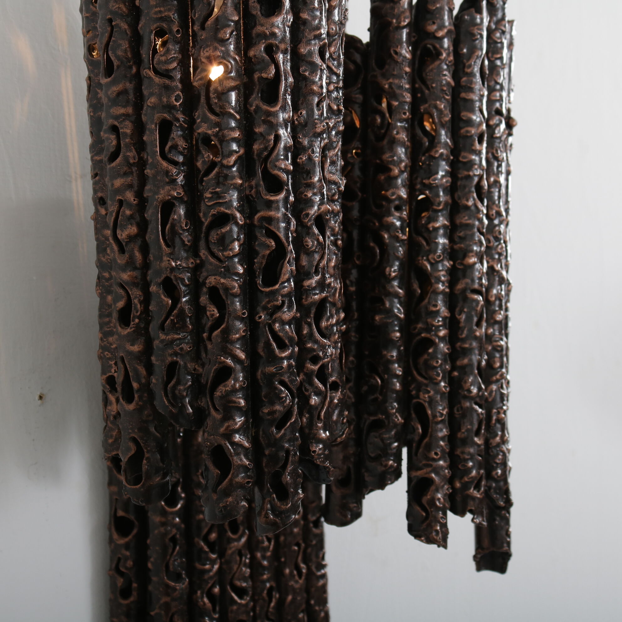 Brutalist wall lamp  designed by Marcello Fantoni, manufactured in Italy 1960