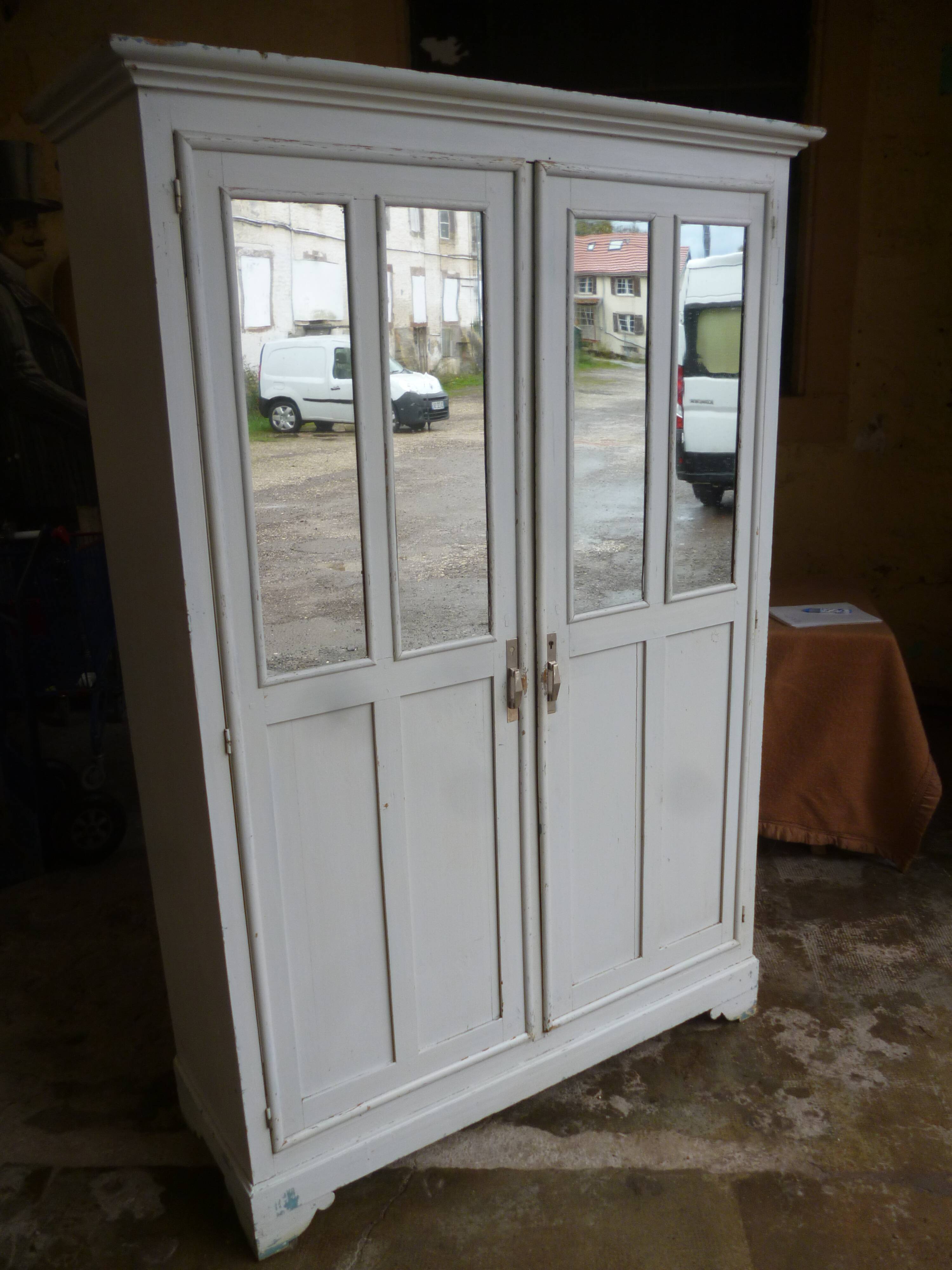 Old white patina workshop cabinet