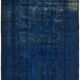 Hand-knotted anatolian vintage 1970s blue wool carpet