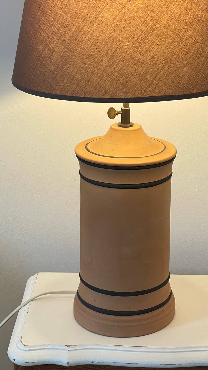 Lampe terracotta façon chanel vintage