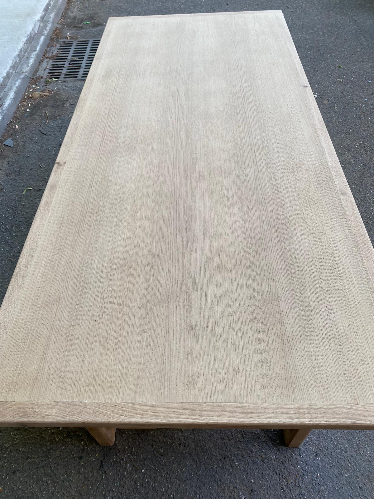 Renovated farmhouse dining table in raw wood 200cm 20th century