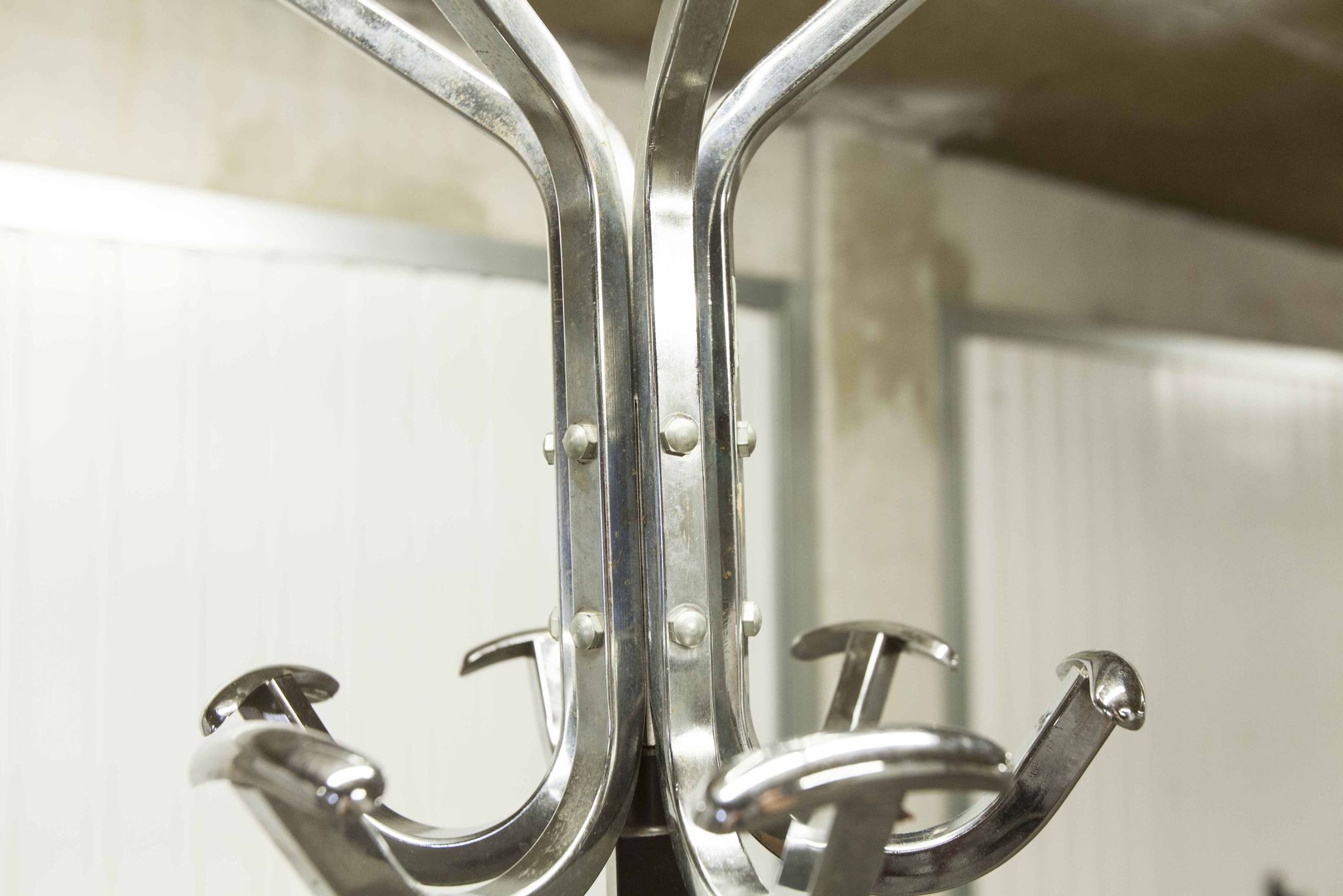 Industrial 1960 chrome coat rack parrot