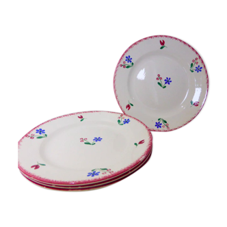 Lot de 4 assiettes à dessert vintage modèle Dany en porcelaine