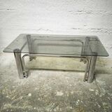 Vintage coffee table smoked glass tray