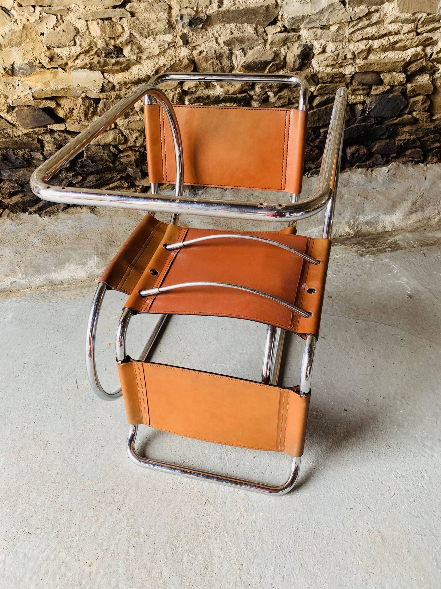 2 chairs MR10 by Ludwig Mies Van Der Rohe for Fasem, 1980