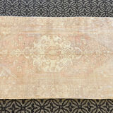 Handmade vintage pastel area rug