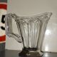 Vintage art deco crystal jug pitcher with silver feet