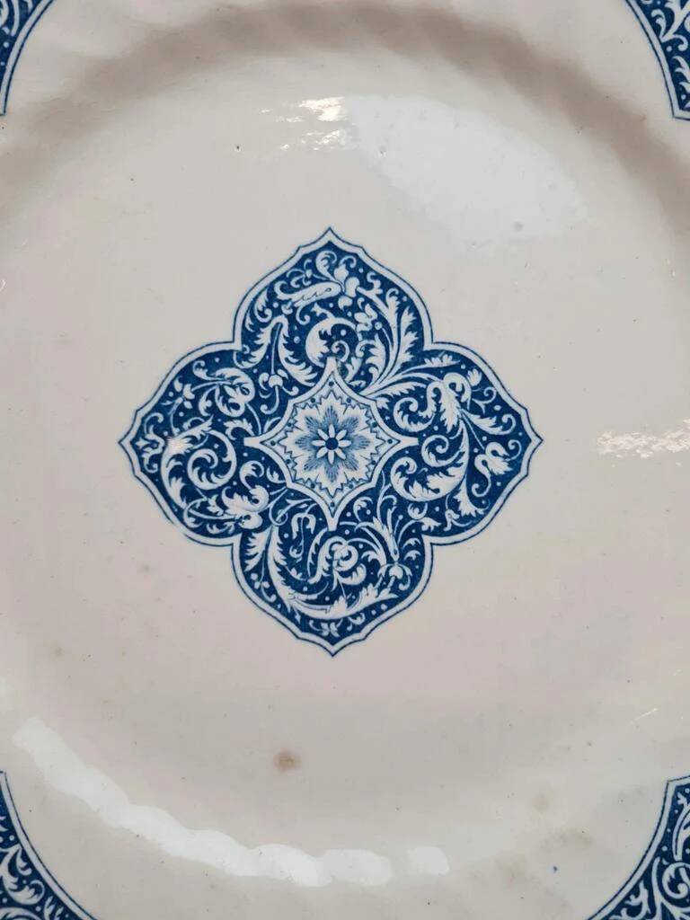 Antique plate Gien 19th century – Grand Dépôt E. Bourgeois Paris – Ironstone