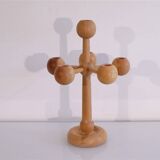Scandinavian wooden candlestick 1970