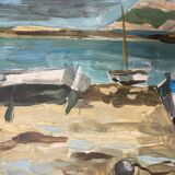 Marine Oil on panel Brittany Trestel beach