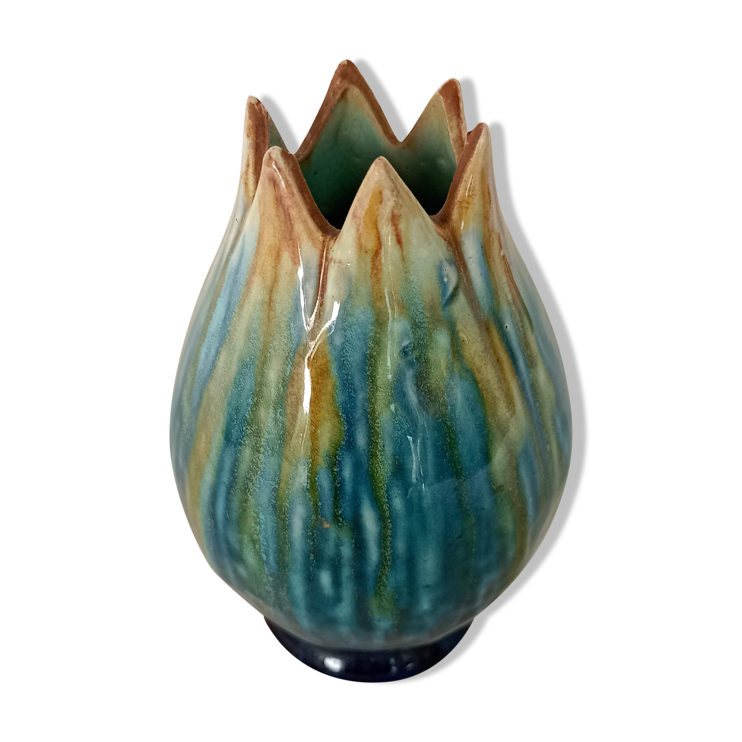 Old flammed ceramic vase