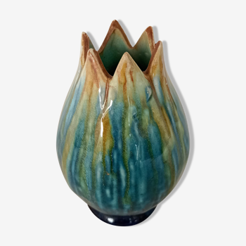 Old flammed ceramic vase