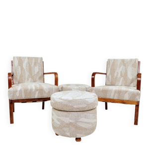 Fauteuils et poufs en - tissu