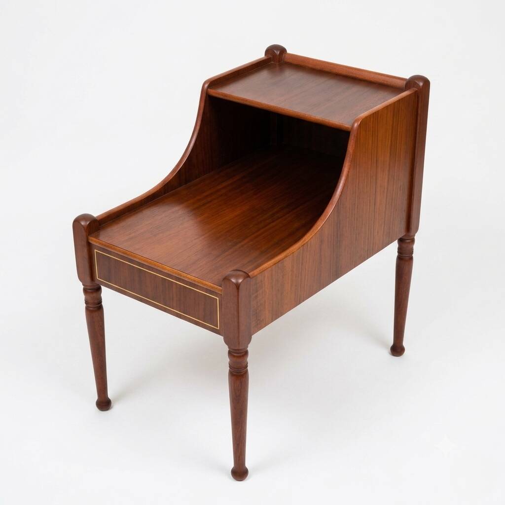 Pair of vintage Danish Scandinavian bedside tables in mahogany – 1950s