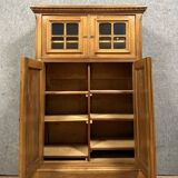 Cabinet bibliothéque style Louis XVI en noyer massif vers 1880