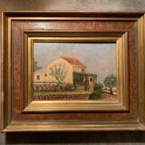 Painting representing a Provençal landscape