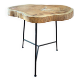 Pedestal table, solid wood side table