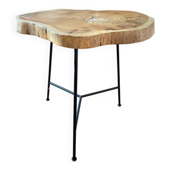 Pedestal table, solid wood side table