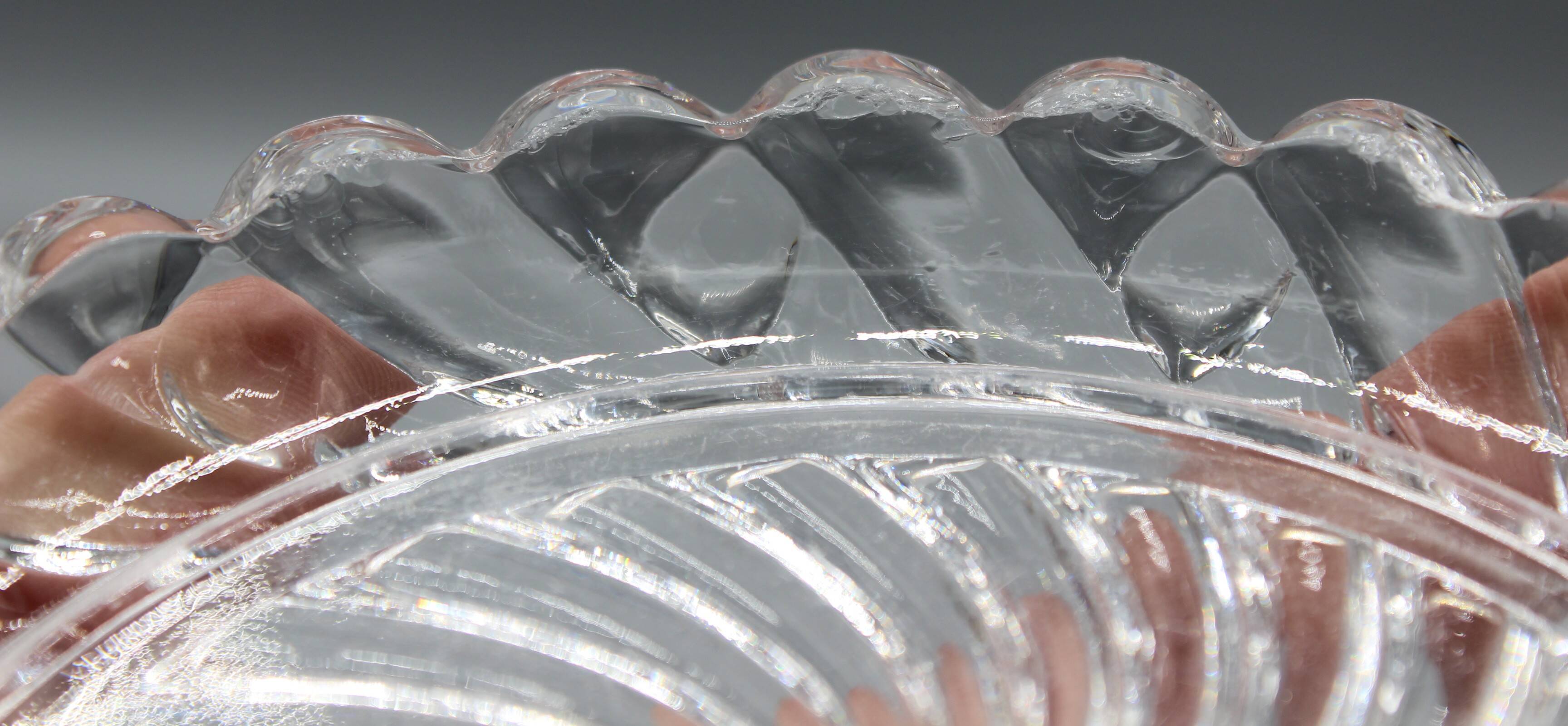 Lot of 4 old baccarat bottle coasters, twisted bamboo model