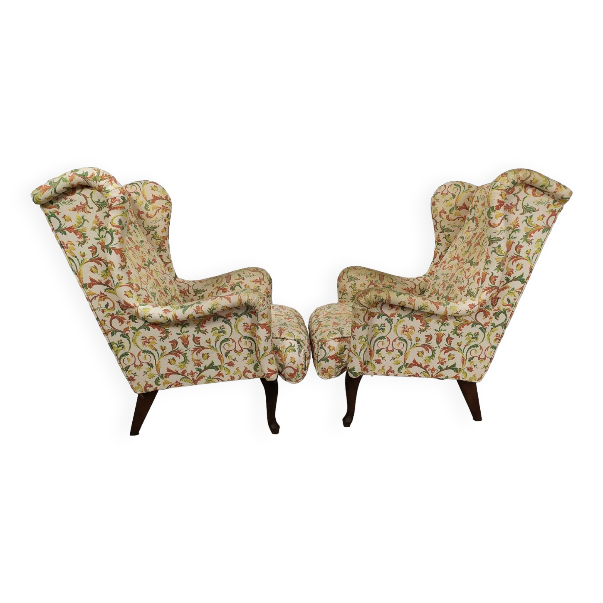 Pair of armchairs with ears