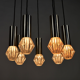 Vintage suspension lamp in chrome metal and glass 1970