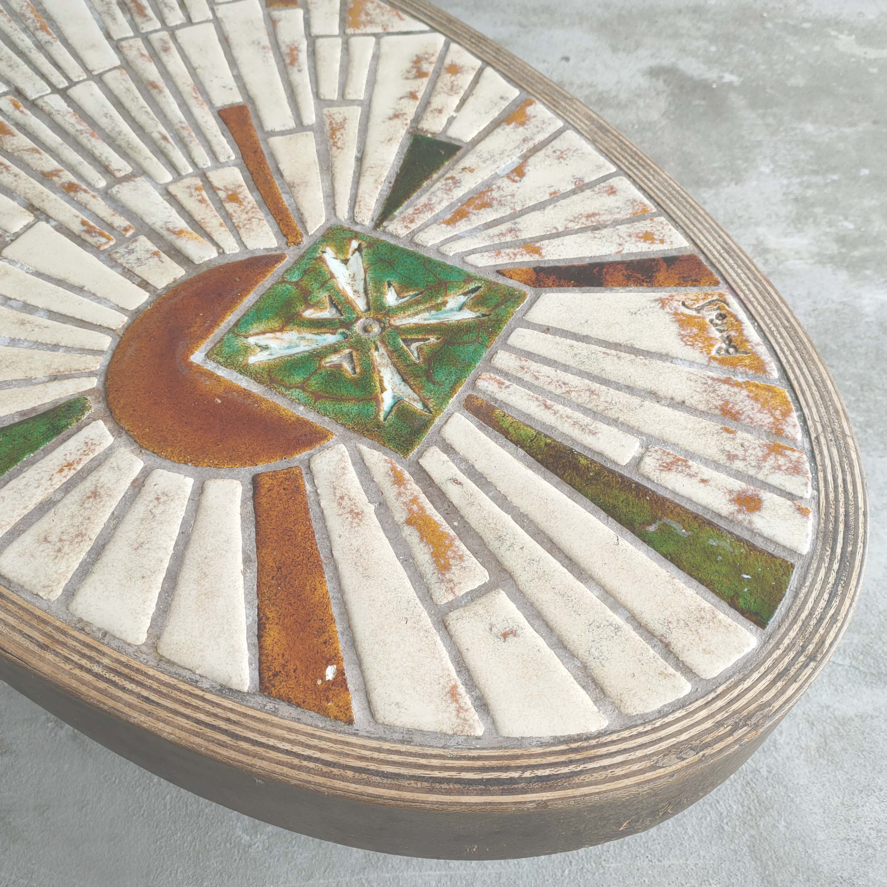 Ceramic coffee table Soleil Vallauris Barrois