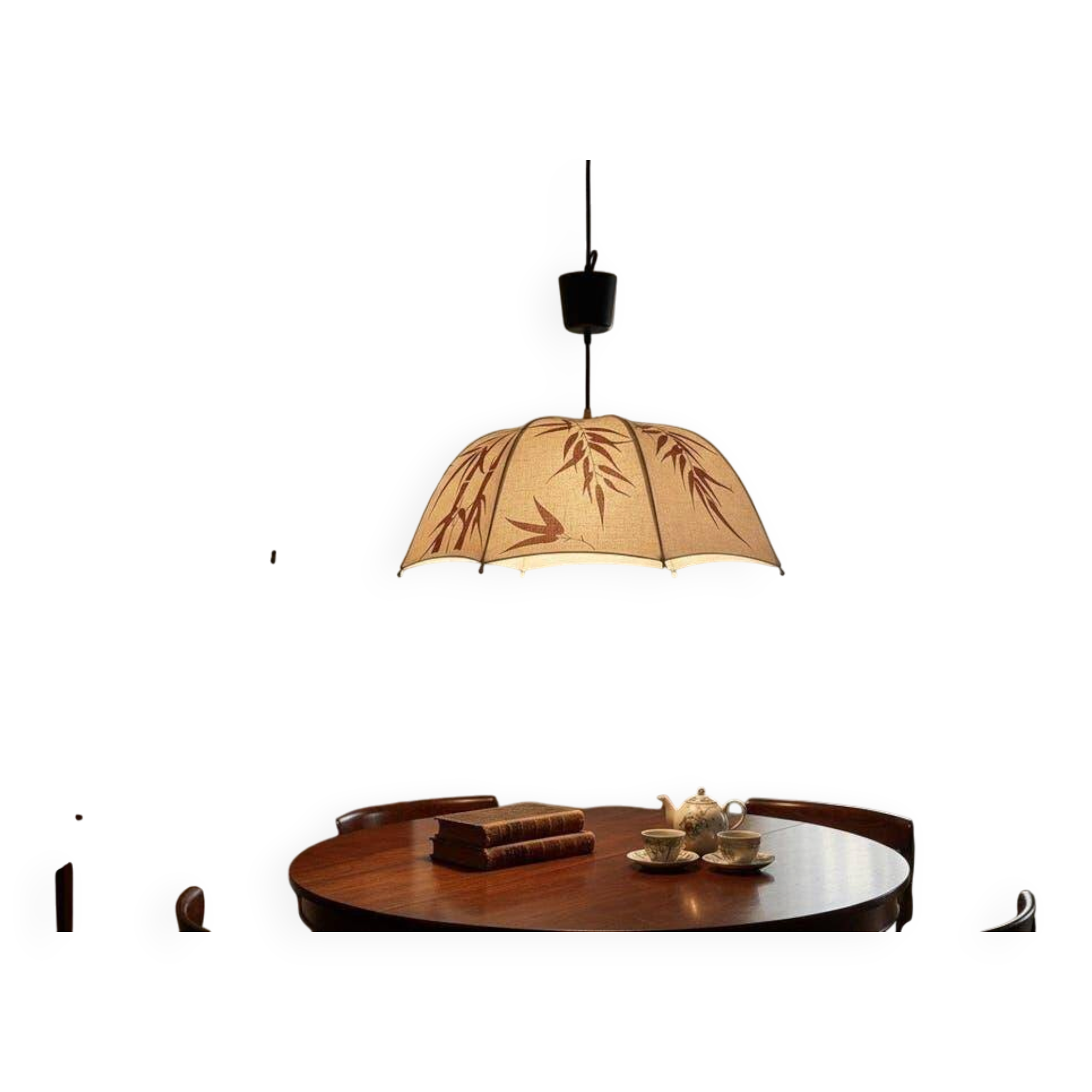 Vintage botanical pendant/light from the 1970s.