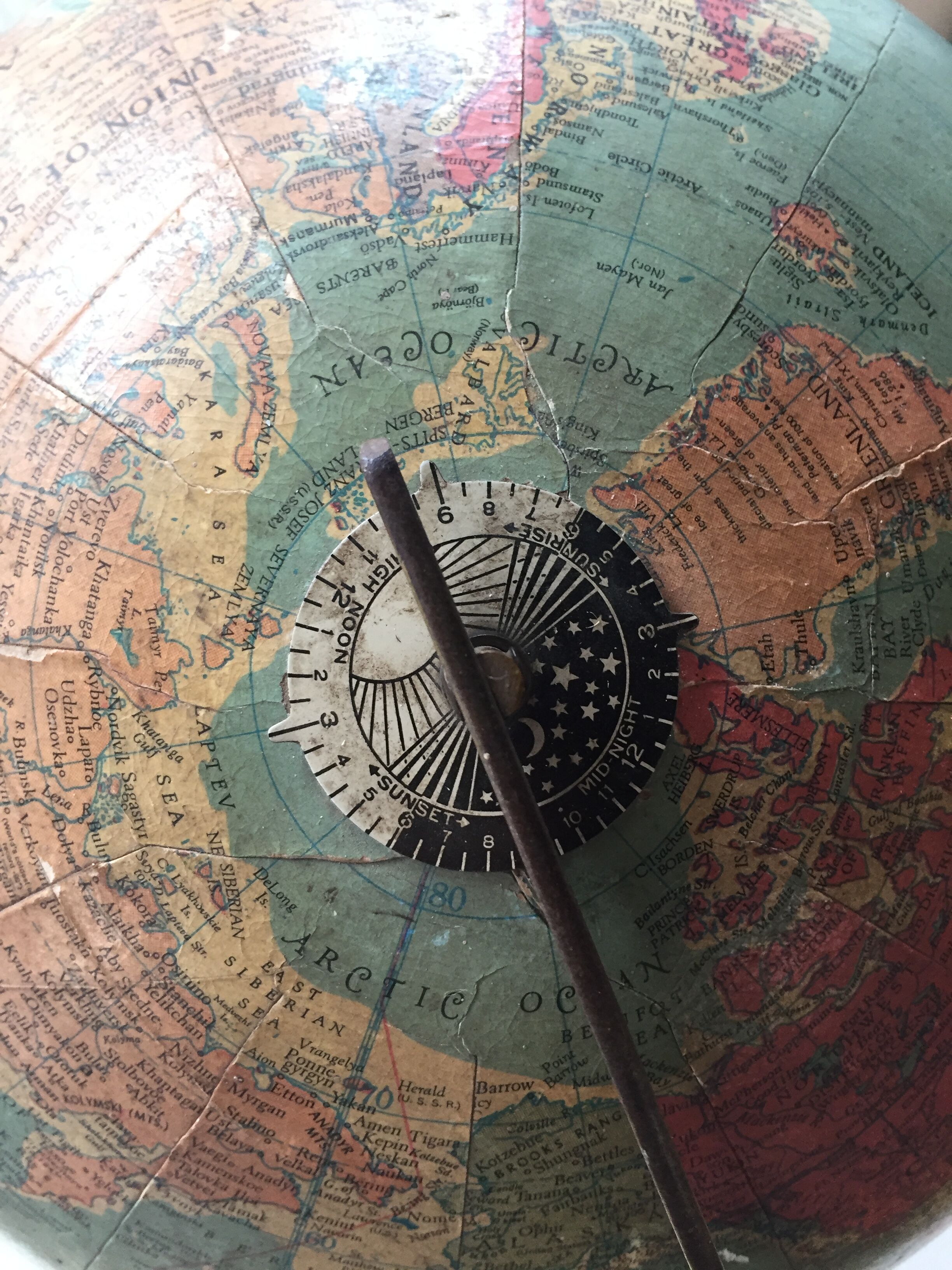 Ancien globe terrestre US années 50