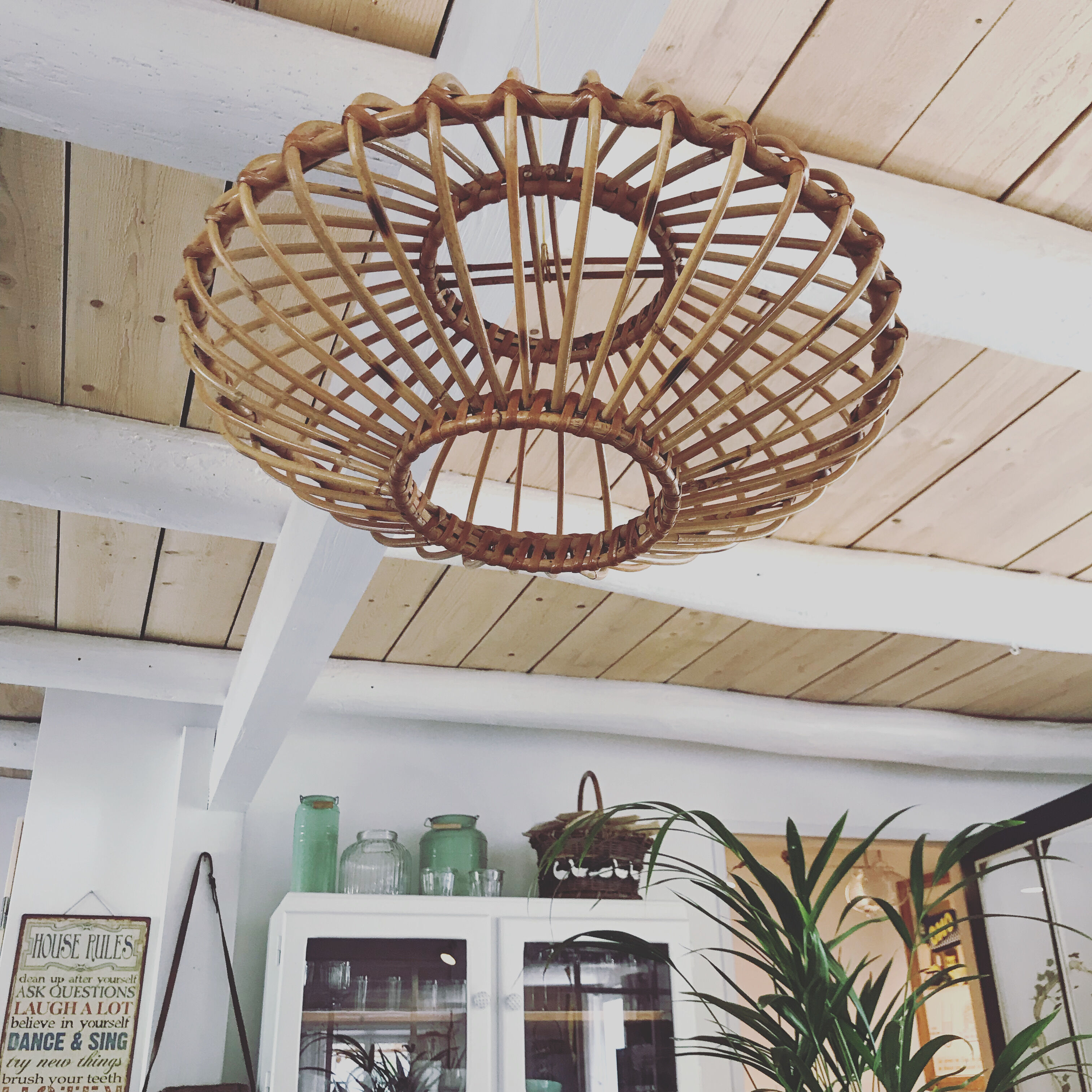 Vintage rattan pendant lamp